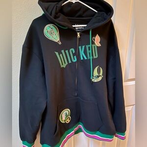 Universal Hoodie with Green and Pink Accents (worn one day at park) NWOT
